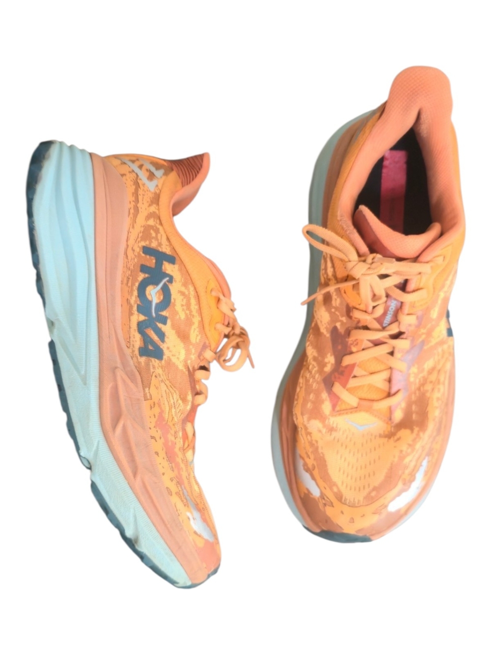 Hoka Stinson 7 Road to Trail Running Shoes Orange Amber Haze Mens 13D Athletic